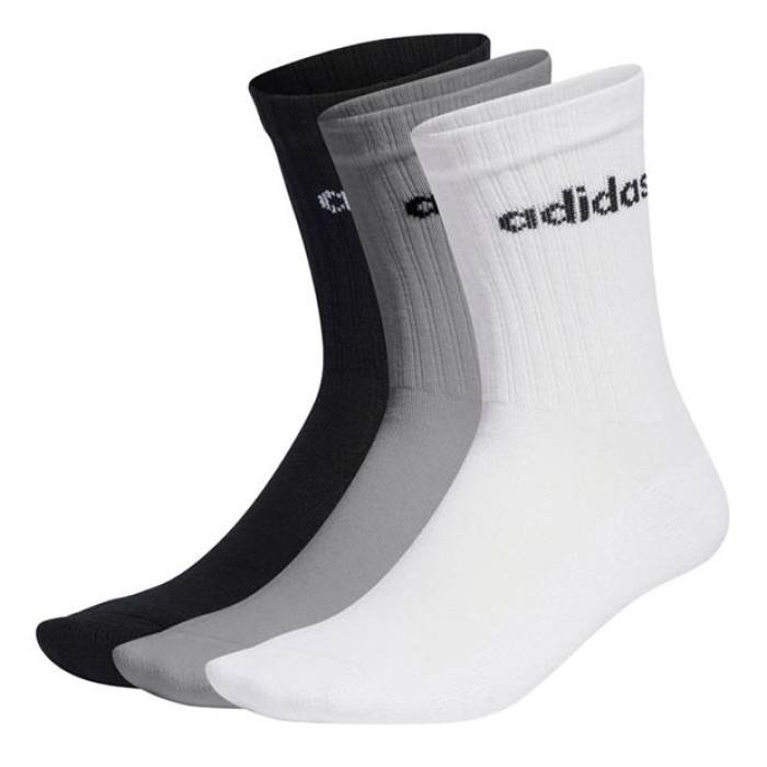 アディダス Adidas 【 Half-Cushioned Crew 3 Pack Socks Kids Gry/Blk/Wht 】 クルー ソックス・靴下 ジュニア キッズ|スニケス