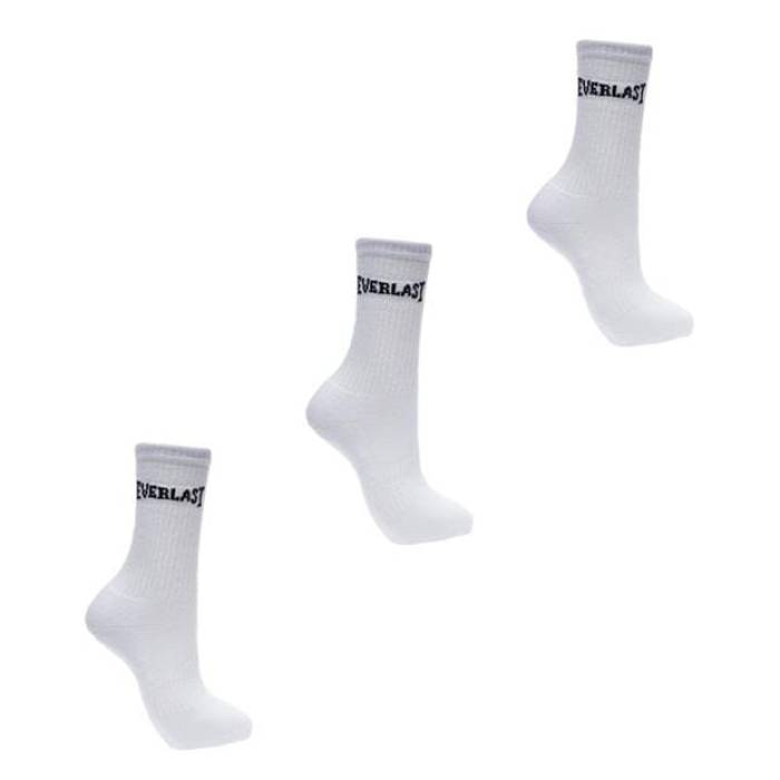 Everlast 【 3 Pack Crew Socks Women White 】 クルー ソックス・靴下 レディース 白色 ホワイト