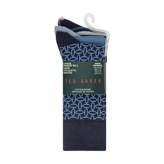 テッドベーカー Ted Baker 【 Men's Formal Crew Socks Men Blue Mix 】 メンズ フォーマル クルー ソックス・靴下 メンズ 青色 ブルー｜スニケス