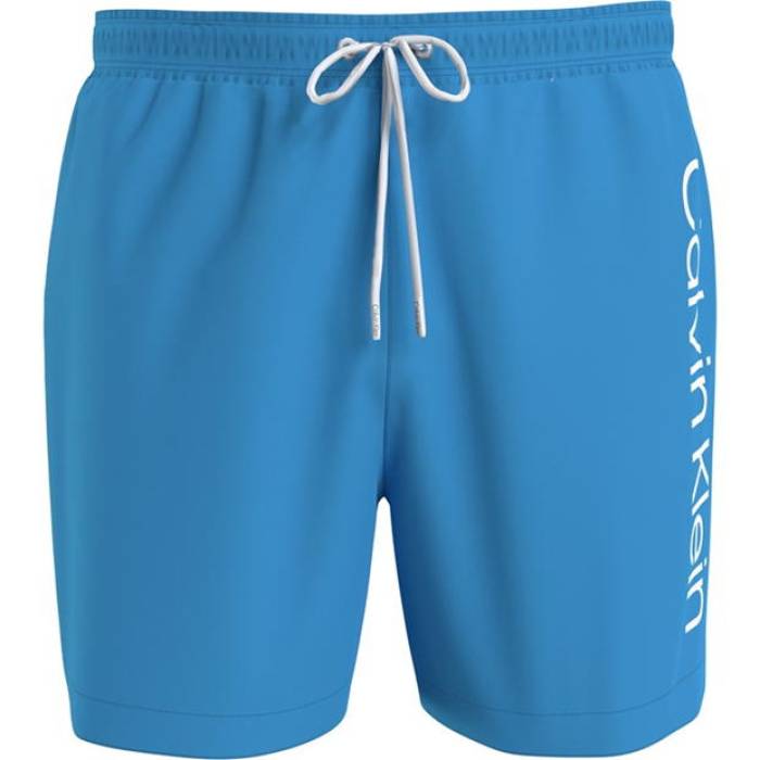 カルバンクライン Calvin Klein 【 Large Logo Swim Shorts Men Blue 2025 】 ロゴ ショーツ メンズ 青色 ブルー