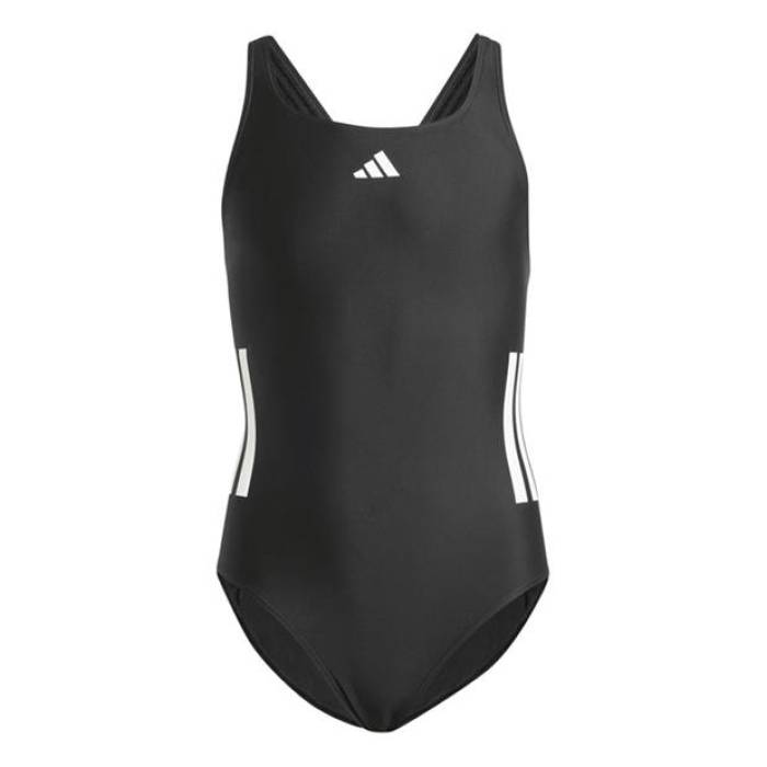 アディダス Adidas 【 Three Stripe Swimsuit Junior Girls Kids Black / White 】 Stripe 縞模様 水泳着 お坊っちゃん キッズ 黒いこと 黒いこと 白いこと 白いこと