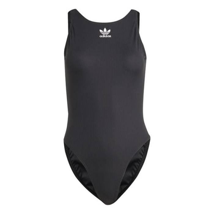 アディダス Adidas Originals 【 Ribbed One Piece Swimsuit Women Black 】 水泳着 レディース 黒いこと 黒いこと