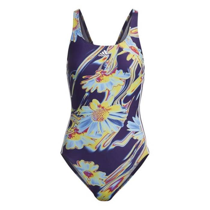 アディダス Adidas 【 Sea 3 Stripe Swimsuit Womens Women Drk Purple 】 Stripe 縞模様 水泳着 レディース レディース Purple 紫・パープル