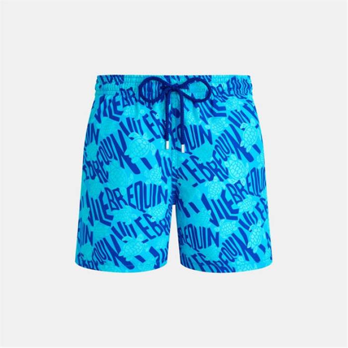 Vilebrequin 【 Men's Ronde Des Tortues Swim Shorts Men Topaze Blue 612 】 メンズ ショーツ メンズ 青色 ブルー