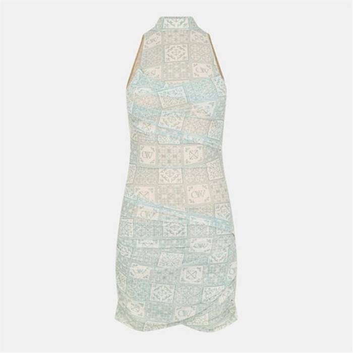 Off White 【 Women's Maxi Dress Women Blue/White 】 レディース ドレス レディース 青色 ブルー 白色 ホワイト
