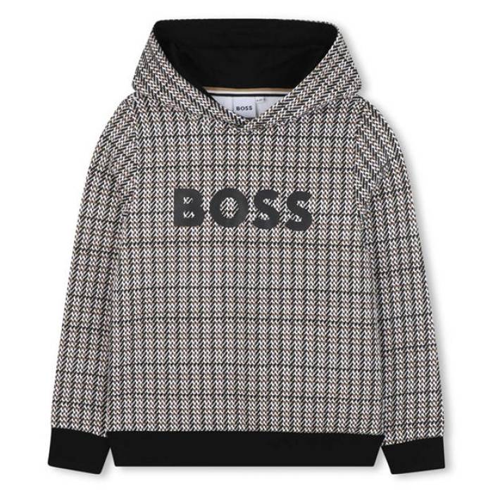 主任者 Boss 【 Aop Hoodie Jn61 Kids Black 】 フーディー パーカー お坊っちゃん キッズ 黒いこと 黒いこと