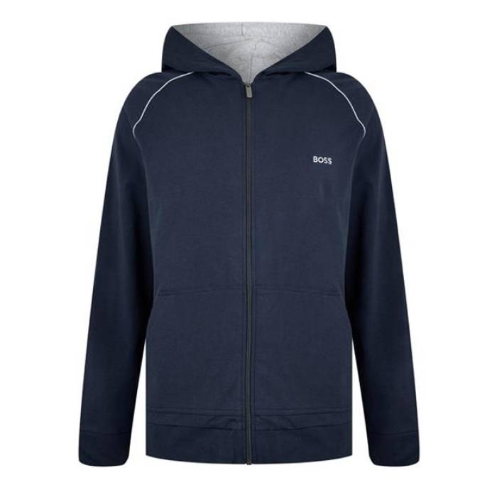 ボス Boss 【 Men's Mixmatch Zipped Hoodie, Full-Zip Closure Men Dark Blue 403 】 メンズ フルジップ メンズ 青色 ブルー