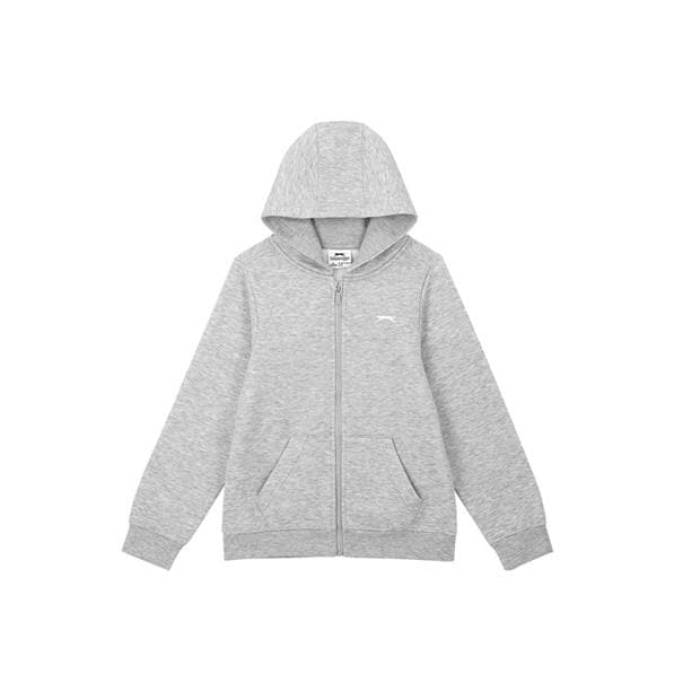 Slazenger 【 Zip Hoodie Junior Kids Grey Marl 】 フーディー パーカー お坊っちゃん キッズ 薄墨色 薄墨色