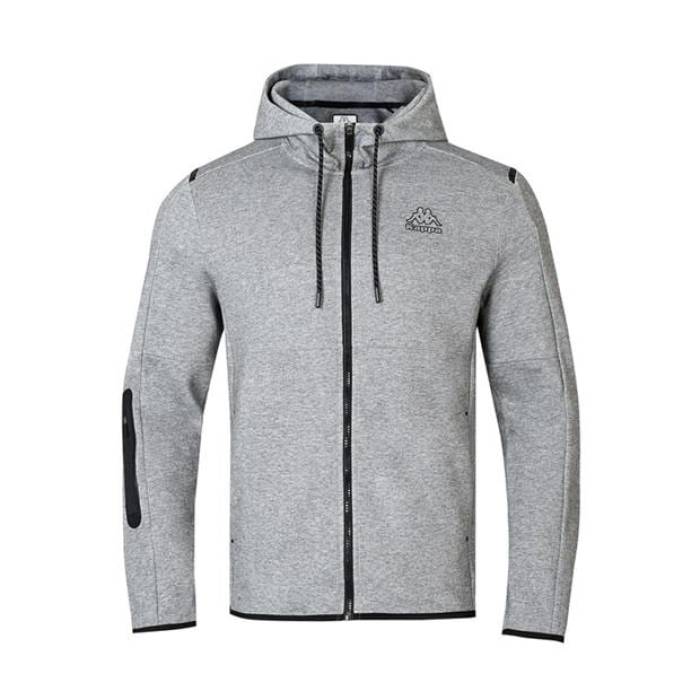 カッパ Kappa 【 Tech Fl Full Zip Mens Hoody Men Grey Marl 】 テック メンズ フーディー パーカー メンズ 灰色 グレー
