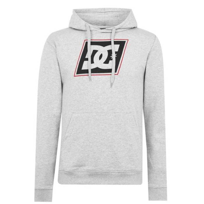 ディーシー Dc 【 Slant Logo Hoodie Men Grey 】 ロゴ フーディー パーカー メンズ 灰色 グレー