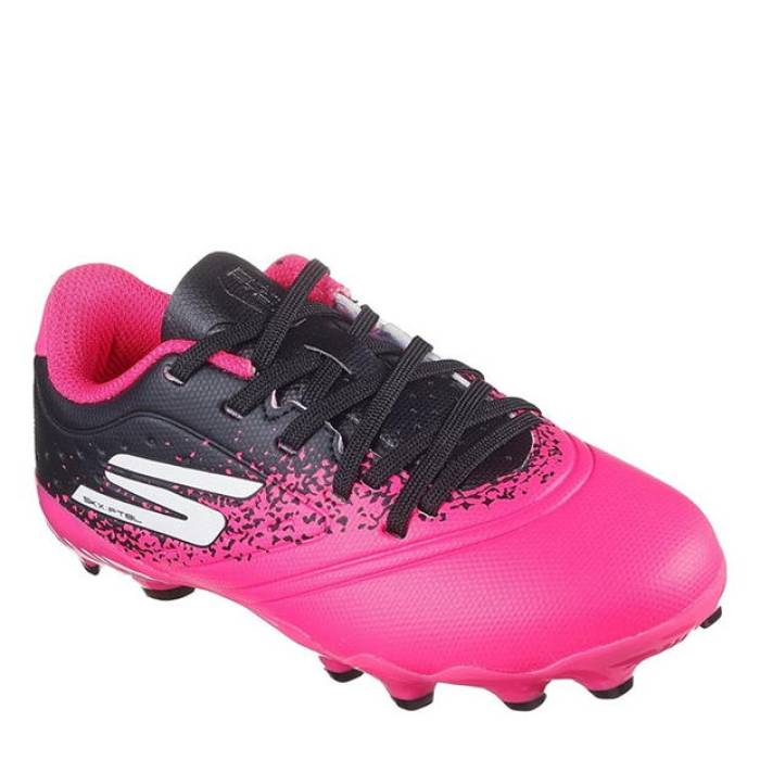 スケッチャーズ Skechers 【 Razor Juniors Firm Ground Football Boots Kids Black/Pink 】 フットボール ブーツ ジュニア キッズ 黒色 ブラック pink ピンク｜スニケス