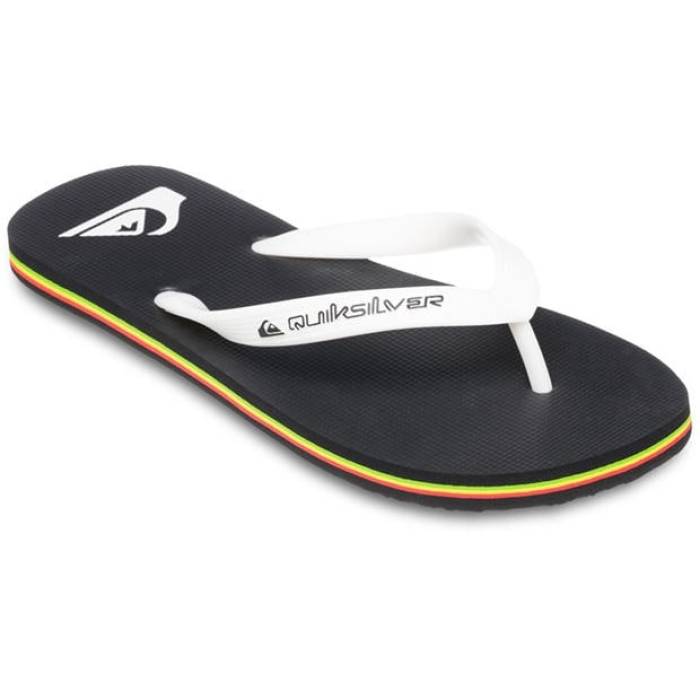 クイックシルバー Quiksilver 【 Molokai Flip Flops Men Black/Rasta 】 メンズ 黒色 ブラック