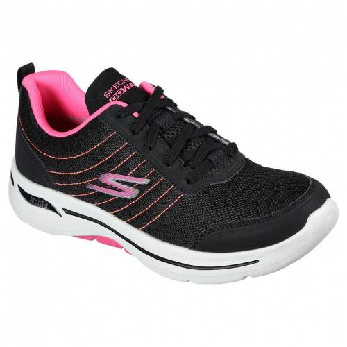 ファッションブランド カジュアル ファッション スニーカー Skechers 靴 Arch スニーカー レディース靴 Fit 日本no1の実績 スケッチャーズ Skechers 黒色 ブラック ピンク スニーカー Pink Skechers Arch Fit Gowalk True Vision Black スニケス