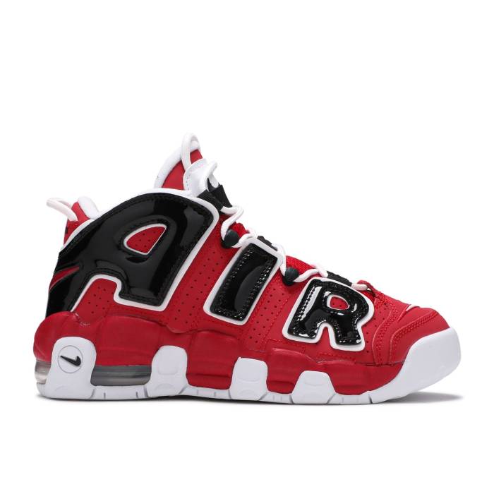 ナイキ Nike 【 Air More Uptempo ガウス \u0027Varsity Red\u0027 Youth Varsity Red/White-Black 】 引きあげるペース 御坊っちゃん キッズ Red 赤・赤いこと キッズ・ベビー・マタニティ-靴-キッズファッション