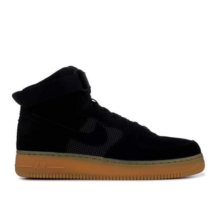 ナイキ Nike 【 Air Force 1 High \u002707 Lv8 \u0027Black Gum\u0027 Men Black/Black-Gum Light Brown 】 ご機嫌 メンズ 黒いこと 黒いこと 赤銅色 赤銅色