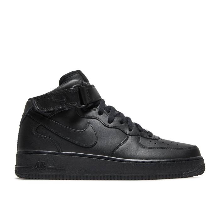 ナイキ Nike 【 Wmns Air Force 1 07 Mid Black Women Black/Black 】 ミッド レディース 黒色 ブラック