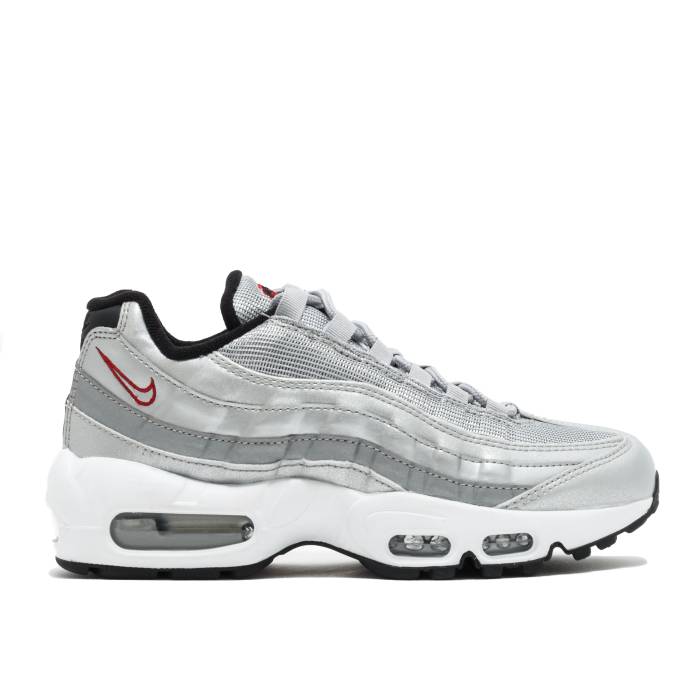ナイキ Nike 【 Wmns Air Max 95 Qs 'Silver Bullet' Women Metallic Silver/Varsity Red-Black-White 】 マックス レディース Silver 銀色・シルバー画像