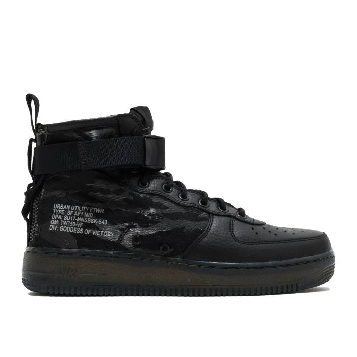 ナイキ Nike 【 Sf Air Force 1 Mid \u0027Tiger Camo\u0027 Men Black/Black-Cargo Khaki 】 ミッド メンズ 黒いこと 黒いこと カーキ