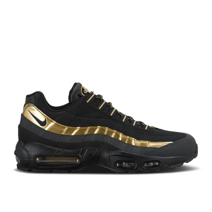 ナイキ Nike 【 Air Max 95 Premium \u0027Metallic Gold\u0027 Men Black/Black/Metallic Gold/Anthracite 】 マックス Premium 割り増し金 メンズ 黒いこと 黒いこと ゴールド