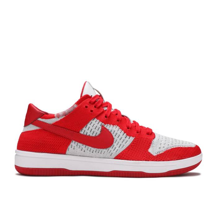 ナイキ Nike 【 Dunk Low Flyknit 'University Red' Men University Red/White-Wolf Grey 】 ダンク フライニット メンズ Red 赤・レッド 灰色 グレー|スニケス