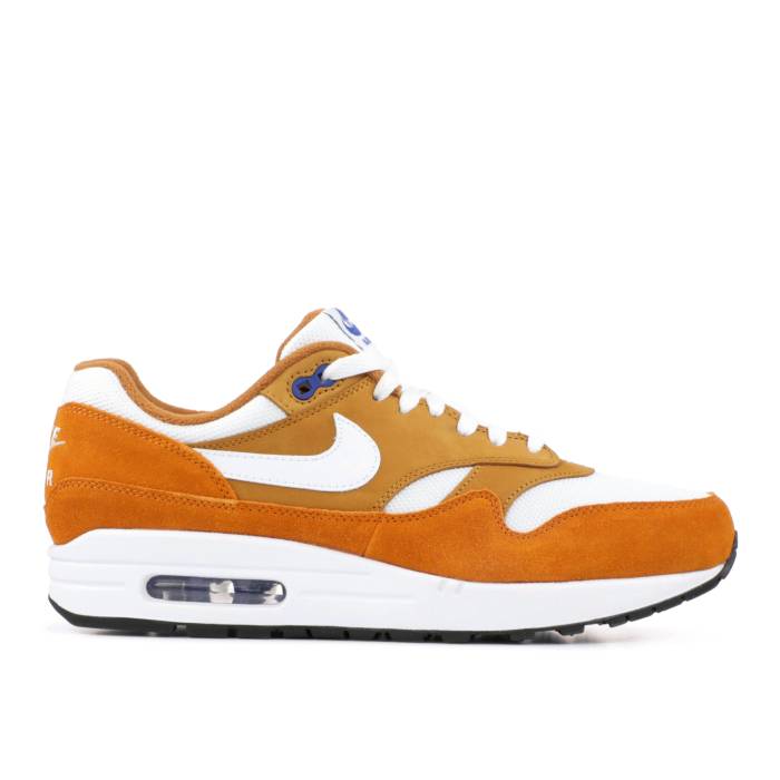 ナイキ Nike 【 Air Max 1 Premium Retro \u0027Curry\u0027 Men Dark Curry/Sport Blue/Black/True White 】 マックス Premium 割り増し金 レトロ メンズ カリー 青み 青色 黒いこと 黒いこと 白いこと 白いこと