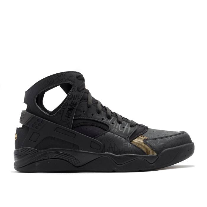 ナイキ Nike 【 Air Flight Huarache Premium \u0027Trash Talk\u0027 Men Black/Metallic Gold/Black 】 Flight 飛行 Huarache ハラチ Premium 割り増し金 メンズ 黒いこと 黒いこと ゴールド