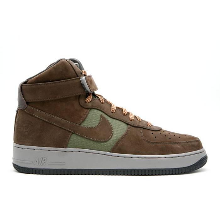 ナイキ Nike 【 Air Force 1 High Premium \u0027Bobbito\u0027 Men Army Olive/Brq Brown-Sft Gry 】 ご機嫌 Premium 割り増し金 メンズ 正規陸軍 olive オリーブ