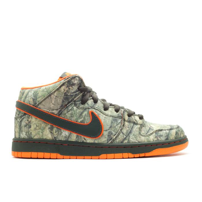 ナイキ Nike 【 Dunk Mid Premium Sb \u0027Real Tree Camo\u0027 Men Dark Army/Dark Army-Orange Blaze 】 ダンク ミッド Premium 割り増し金 エスビー メンズ 正規陸軍