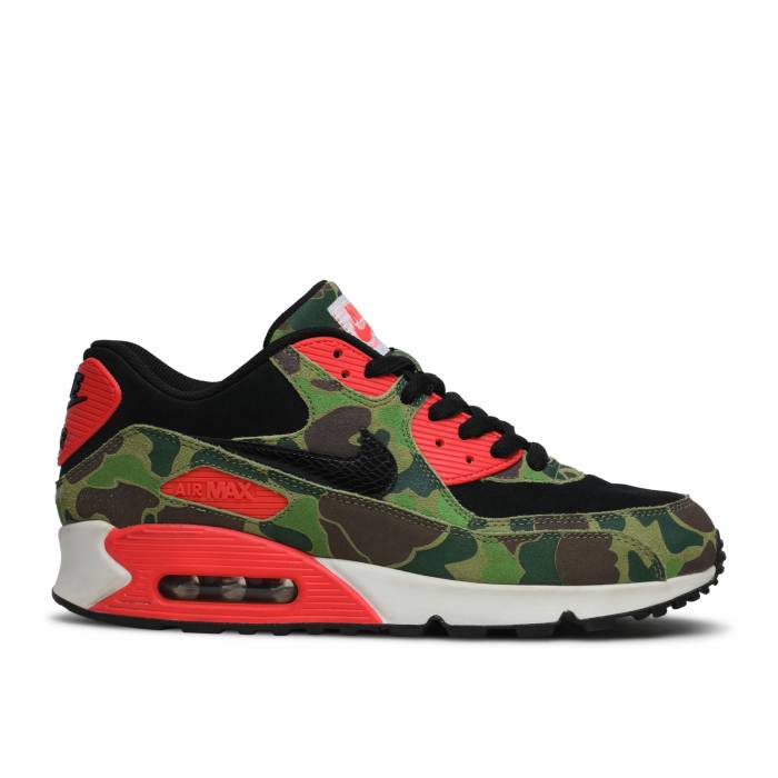 ナイキ Nike 【 Atmos X Air Max 90 Premium \u0027Duck Camo\u0027 Men Black/Black/Chlorophyll/Infrared 】 マックス Premium 割り増し金 メンズ 黒いこと 黒いこと