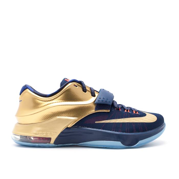 ナイキ Nike 【 Kd 7 Prm 'Gold Medal' Men Mid Navy/Metallic Gold-Brght Crnsn 】 メンズ ミッド 紺色 ネイビー