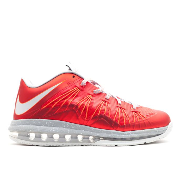 ナイキ Nike 【 Air Max Lebron 10 Low 'University Red' Men University Red/Pure Platinum-Stadium Grey 】 マックス Lebron レブロン メンズ Red 赤・レッド ピュア 灰色 グレー