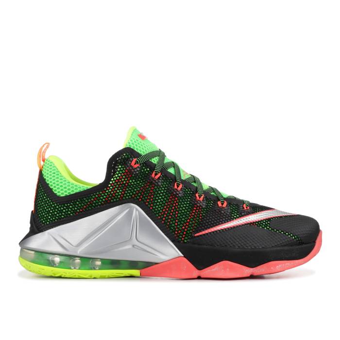 ナイキ Nike 【 Lebron 12 Low 'Remix' Men Black/Green Strike-Volt-Metallic Silver-Hot Lava 】 Lebron レブロン メンズ 黒色 ブラック green 緑・グリーン