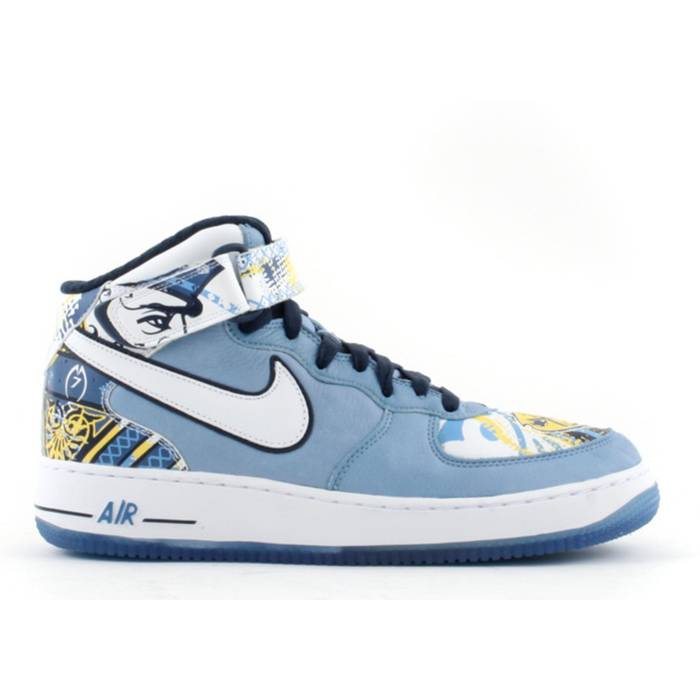 ナイキ Nike 【 Air Force 1 Mid Premium M Vick 'Collection Royale' Men University Blue/White-Midnight Navy-Varsity Maize 】 ミッド Premium プレミアム メンズ 青色 ブルー｜スニケス
