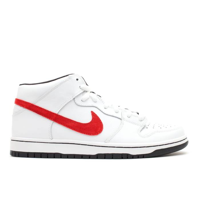 ナイキ Nike 【 Dunk Mid Pro Sb Men White/Sport Red-Black 】 ダンク ミッド 労働者階級 エスビー メンズ 白いこと 白いこと