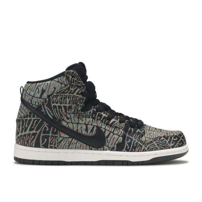 ナイキ Nike 【 Sb Dunk High Premium \u0027Psychedelic\u0027 Men Black/Black-Rainbow-White 】 エスビー ダンク 御機嫌 Premium 割り増し金 メンズ 黒いこと 黒いこと