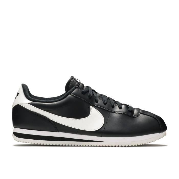 ナイキ Nike 【 Cortez Basic Leather \u0027Black White\u0027 Men Black/White-Metallic Silver 】 コルテッツ なめし革 メンズ 黒いこと 黒いこと Silver しろがね色・しろがね色