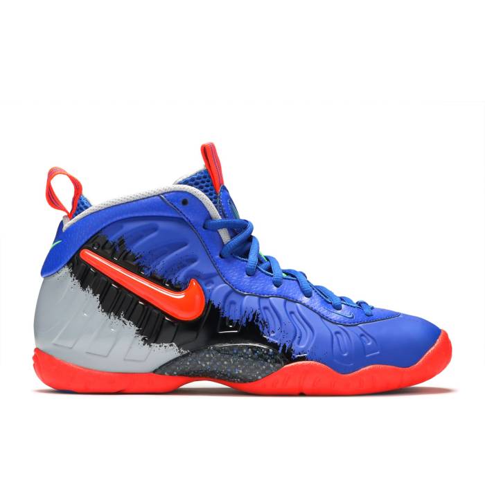 ナイキ Nike 【 Little Posite Pro 'Nerf' Youth Racer Blue/Total Crimson-Green Strike 】 プロ ジュニア キッズ 青色 ブルー ストライク|スニケス