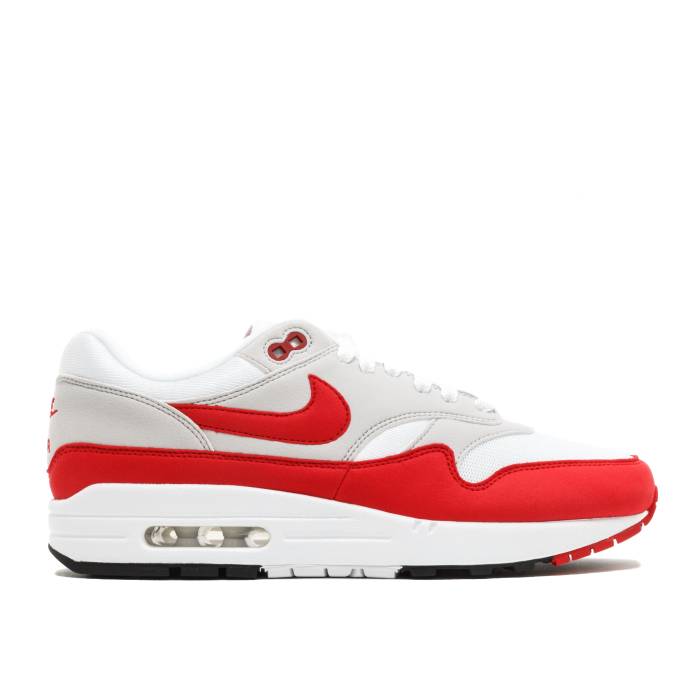 ナイキ Nike 【 Air Max 1 Og Anniversary 'Red' 2017 Re-Release Men White/University Red/Neutral Grey/Black 】 マックス メンズ 白色 ホワイト Red 赤・レッド 灰色 グレー 黒色 ブラック
