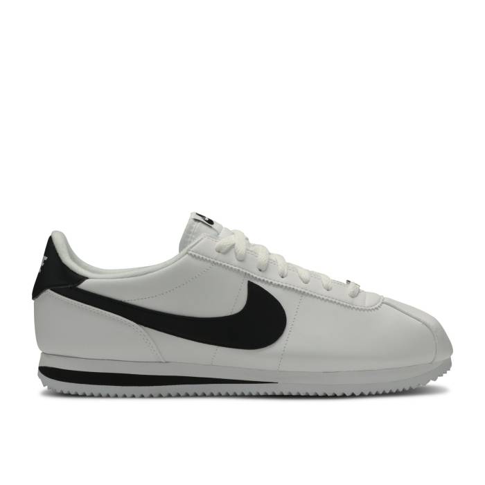 ナイキ Nike 【 Cortez Basic Leather \u0027White Black\u0027 Men White/Black-Metallic Silver 】 コルテッツ なめし革 メンズ 白いこと 白いこと Silver しろがね色・しろがね色