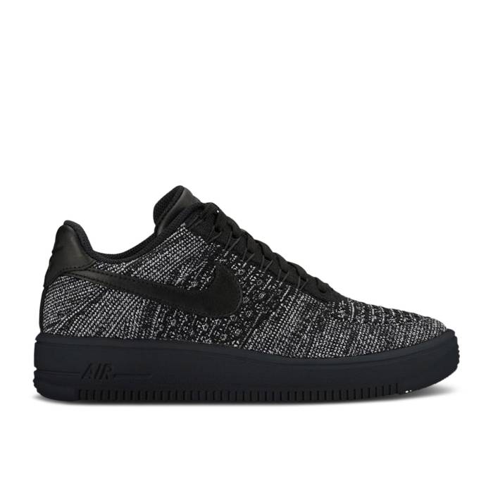 ナイキ Nike 【 Wmns Air Force 1 Flyknit Low \u0027Black\u0027 Women Black/Black-White 】 飛球編み物 レディース 黒いこと 黒いこと