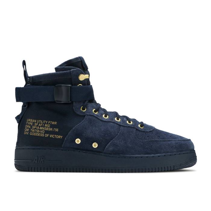 ナイキ Nike 【 Sf Air Force 1 Mid \u0027Obsidian\u0027 Men Obsidian/Obsidian-Black 】 ミッド メンズ