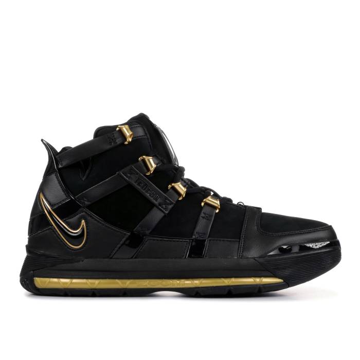 ナイキ Nike 【 Zoom Lebron 3 Retro \u0027Metallic Gold\u0027 2018 Men Black/Metallic Gold-Black 】 望遠レンズ Lebron レブロン レトロ メンズ 黒いこと 黒いこと