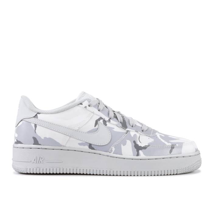 ナイキ Nike 【 Air Force 1 Lv8 Gs 'White Camo' Youth White/Pure Platinum-Wolf Grey 】 ジュニア キッズ 白色 ホワイト ピュア 灰色 グレー｜スニケス