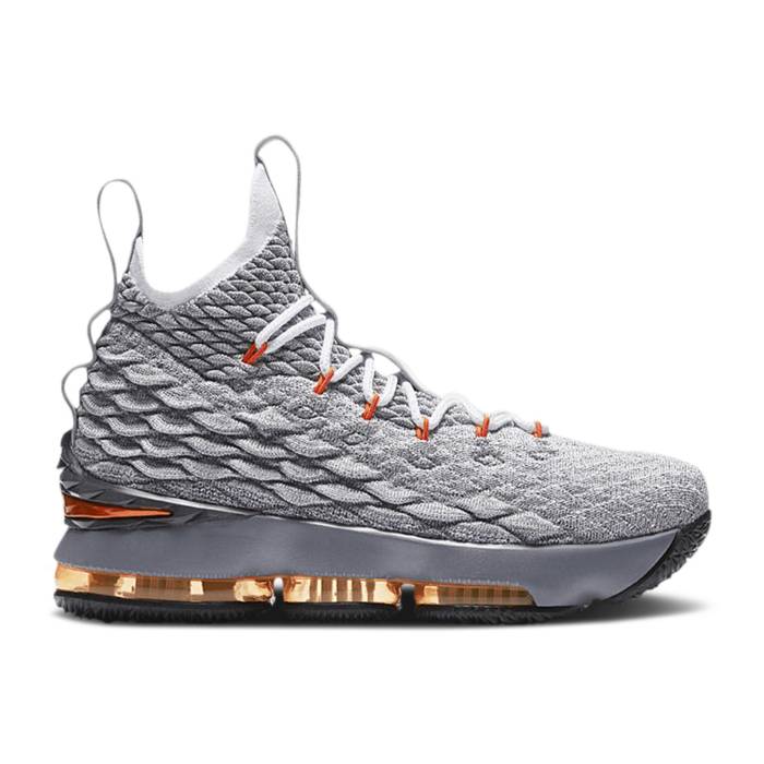 ナイキ Nike 【 Lebron 15 ガウス \u0027Grey Orange\u0027 Youth Grey/Orange 】 Lebron レブロン 御坊っちゃん キッズ 薄墨色 薄墨色 orange 橙・オレンジ色