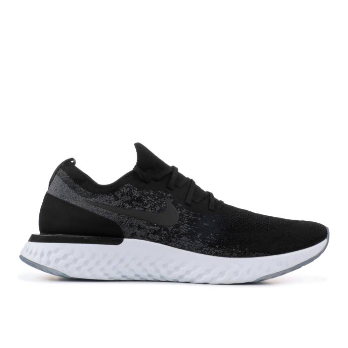 ナイキ Nike 【 Epic React Flyknit \u0027Black\u0027 Men Black/Dark Grey-Pure Platinum 】 Epic 叙事詩 リアクト 飛球編み物 メンズ 黒いこと 黒いこと Platinum プラチナム