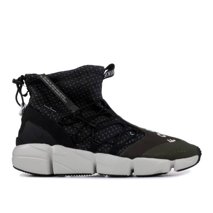 ナイキ Nike 【 Air Footscape Mid Utility 'Cargo Khaki' Men Black/White-Cargo Khaki-Light Bone 】 ミッド メンズ 黒色 ブラック