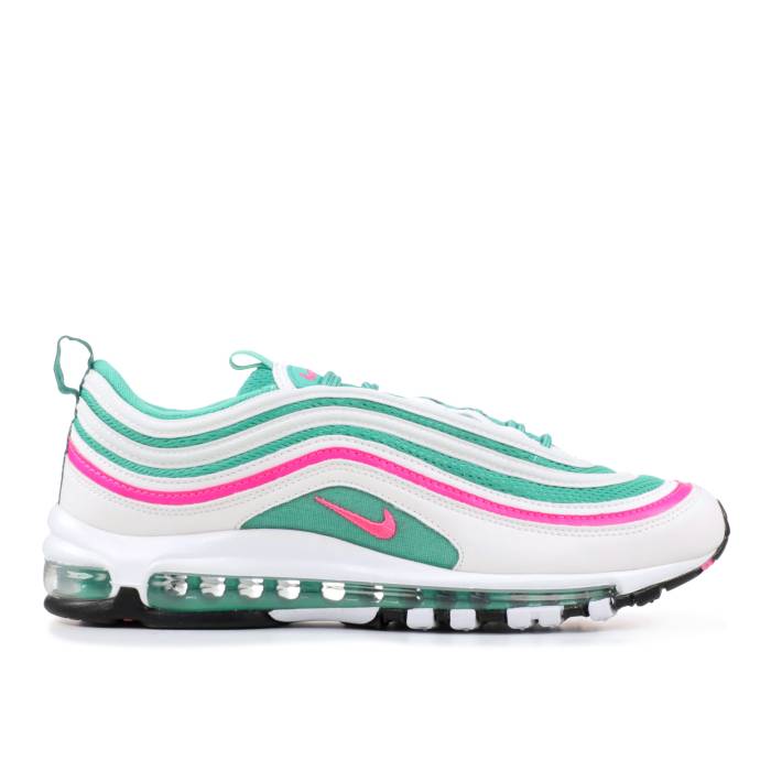 ナイキ Nike 【 Air Max 97 \u0027South Beach\u0027 Men White/Pink Blast-Kinetic Green-Black 】 マックス メンズ 白いこと 白いこと pink さくら色