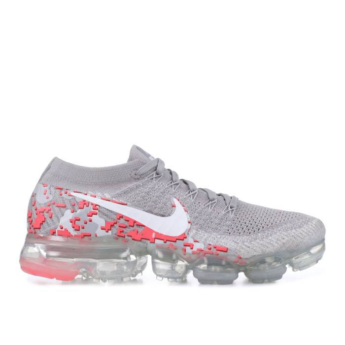 ナイキ Nike 【 Wmns Vapormax Flyknit \u0027Camo\u0027 Women Atmosphere Grey/White-Hot Punch 】 飛球編み物 レディース 薄墨色 薄墨色 レディース靴-靴-スニーカー