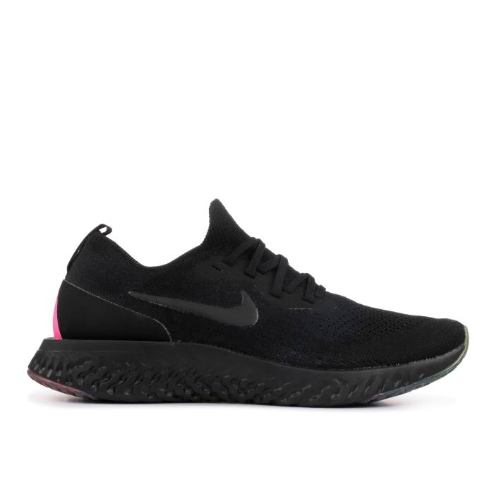 ナイキ Nike 【 Epic React Flyknit \u0027Be True\u0027 Men Black/Black-Pink Blast-Purple Pulse 】 Epic 叙事詩 リアクト 飛球編み物 メンズ 黒いこと 黒いこと