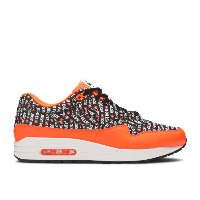 ナイキ Nike 【 Air Max 1 \u0027Just Do It Orange\u0027 Men Black/Black/Total Orange/White 】 マックス メンズ 黒いこと 黒いこと orange 橙・オレンジ色 白いこと 白いこと